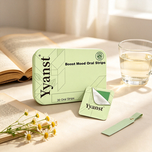 OEM/ODM Natural Plant Boost Mood Oral Strips 30Pcs Green Tea Flavor Keep Balanced Night Rhythm Eco Conscious Dietary <b>Supplement</b> - Product Image 2