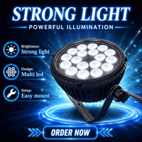 Projecteur LED PAR plat 18x10W 6-en-1 RGBWA+UV IP65 en aluminium moulé sous pression pour éclairage de scène extérieur