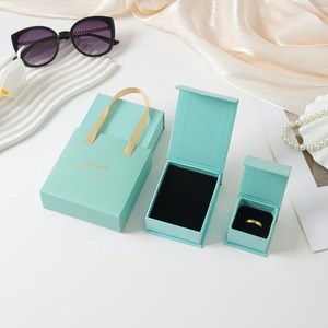 Tùy Chỉnh Màu Xanh Trượt Ngăn Kéo Giấy Đồ Trang Sức Sang Trọng Bao Bì Dễ Thương Trượt Giấy Hộp Quà Tặng Với Xử Lý Cho Vòng Cổ Gói Đồ Trang Sức - Product Image 4