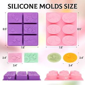 6-cavity bee rectangular oval honeycomb <b>silicone</b> handmade bread mold, soap making supplies - Product Image 6