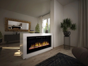 <span class=keywords><strong>Chimenea</strong></span> Eléctrica de Lujo <span class=keywords><strong>con</strong></span> Pantalla de Vidrio de 3 Lados y Efecto de Llama LED de 13 Colores para Decoración de <span class=keywords><strong>Sala</strong></span> de Estar de Hotel o Villa - Product Image 1