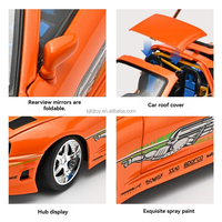 Modèle de supercar Supra A80 à l'échelle 1:24 en métal moulé sous pression avec son et lumière, fonction de recul, construction en alliage et plastique, portes ouvrables