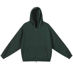 Sweat à capuche oversize de haute qualité 2025 avec double fermeture éclair, en molleton épais 420 g/m², épaules tombantes, double fermeture éclair nickelée, pour homme, hiver, 100 % coton - Product Image 3