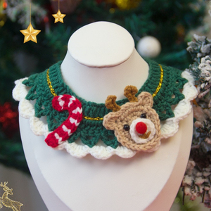 Handmade Knitted Cotton Collars Scarves Drool Bibs-Christmas Pet Decorations For <strong>Cats</strong> And Dogs Festive Dress-up Accessories