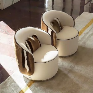 <span class=keywords><strong>Fauteuil</strong></span> de luxe italien - Chaise pivotante simple pour salon, idéale pour villa haut de gamme - Product Image 2