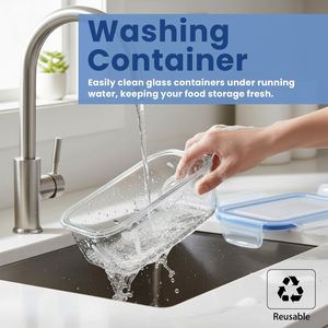 18-Piece Microwavable Glass Kitchen <b>Containers</b> Set-Eco-Friendly Leak-Proof & Dishwasher Safe - Product Image 2