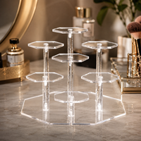 Plateau de service rectangulaire en acrylique transparent personnalisé pour 4 verres à shot, idéal pour les acheteurs en gros de fournitures de bar et de fête
