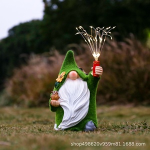 Waterproof Resin Solar <strong>Garden</strong> <strong>Ornaments</strong> for Outdoor <strong>Garden</strong> Lights-<strong>Gnome</strong> Dwarf for Christmas Balcony House Decoration - Product Image 3