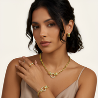 Ensemble de bijoux de luxe 4 pièces/ensemble, plaqué or, cristal, strass, collier léopard, bracelet, boucles d'oreilles pendantes léopard, bijoux fins pour femmes