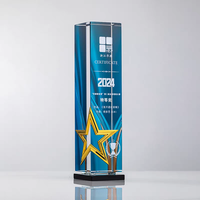 Trophée en cristal personnalisé haut de gamme, plaque en verre haut de gamme avec impression UV personnalisée, souvenir d'entreprise