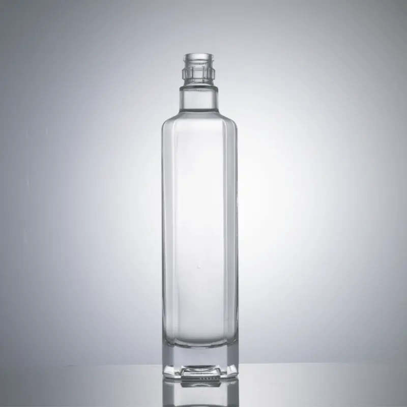 Пользовательская этикетка 500 мл прозрачная квадратная стеклянная бутылка с оливковым маслом с крышкой LGG-02