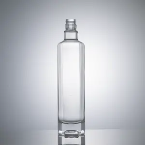 カスタムラベル500 mlクリアスクエアオリーブオイルガラスボトル蓋付きLGG-02