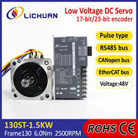 Kit de contrôleur de moteur servo Lichuan basse tension 48V45A 2500RPM 1.5KW, kit de pilotes de moteur servo CC 1500W 6N.m pour l'énergie nouvelle/la gravure