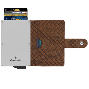 Portefeuille porte-cartes en aluminium CardHoda avec motif géométrique, fermeture à pression, plusieurs emplacements pour cartes, design court unisexe - Product Image 1