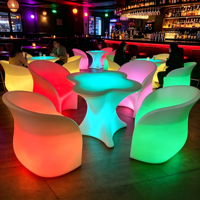 Ensembles de meubles de bar lumineux à LED personnalisés pour les discothèques, salon élégant avec 16 couleurs RVB, table LED pour fête en plein air