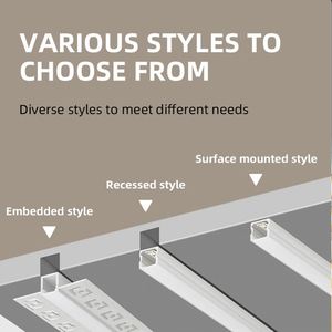 Perfil en T de Aleación de Aluminio 6063 para Tira de Luz LED Empotrada, Canal para Iluminación LED de Techo, Pared, Barra y Escalera, Opciones Personalizables - Product Image 2
