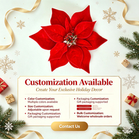 TRIUMSKY Samt-Weihnachtsblumen, Weihnachtsbaum-Zubehör-Dekorationen, Künstliche Blumen Weihnachtsdekorationen