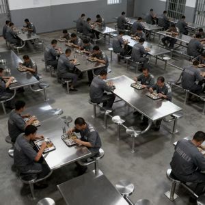 Customizable Modern Stainless Steel Dining <strong>Table</strong> for Restaurant Outdoor Prison <strong>Canteens</strong> &amp; Detention Centers 8-Seater - Product Image 2