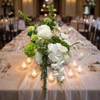 Bouquet de fleurs artificielles B127 blanc, vert, rose et hortensia pour centre de table, allée et décoration d'événements de mariage