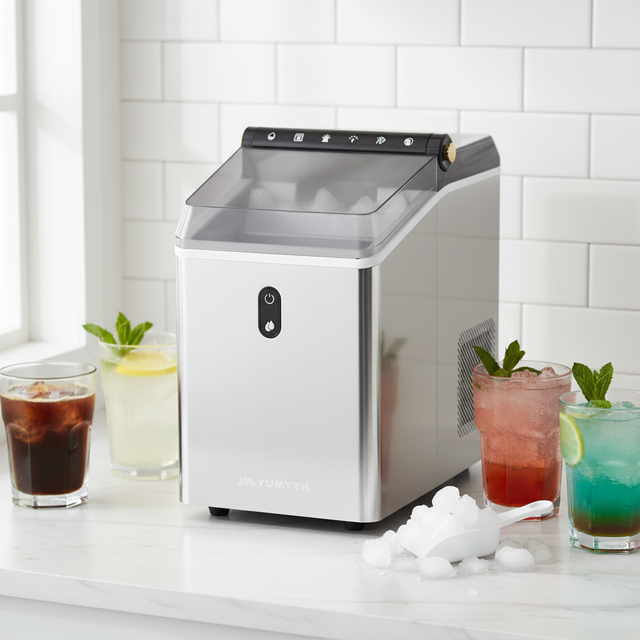 High Efficiency Continuous Ice Making 2.2L Replaceable Water Filter Chewble Nugget Ice Maker