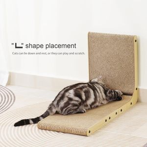 Aangepaste Grote Krassen Kartonnen Pad <span class=keywords><strong>Cat</strong></span> Wall Sisal Mounted <span class=keywords><strong>Cat</strong></span> <span class=keywords><strong>Scratcher</strong></span> L Vorm Met Bal Speelgoed - Product Image 3