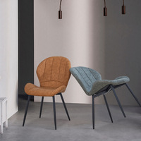 Chaise de salle à manger en velours, Design de luxe, pied en métal, chaise de salle à manger en tissu moderne