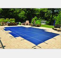 Tissu de bâche enduit de PVC polyester 500D de forme personnalisée pour la couverture de piscine pour empêcher les débris et les feuilles