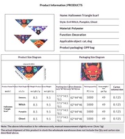 Bandana pour chien et chat, lavable, résistant à la décoloration, style à nouer réglable, décoration de cou pour animaux de compagnie pour les événements d'Halloween, OEM ODM