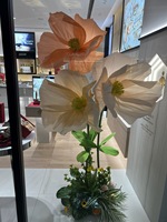 Fleur de mariage artificielle en papier coquelicot géant réaliste fait à la main avec support pour la rentrée des classes et la fête des mères fleurs décoratives