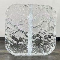 Pièce suspendue carrée transparente personnalisée en verre cristal à motif glace, pour cloison, populaire en ligne, pour décoration d'hôtel
