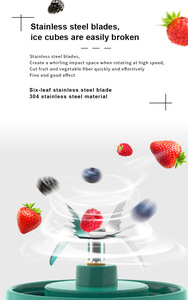 Weit verbreitete USB wiederauf ladbare elektrische Obst und Gemüse Entsafter Tasse kleinen Mixer - Product Image 5