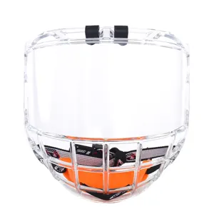 In Stock Ready To Ship Polycarbonate Full Face Clear Anti-fog Senior Ice Hockey Bubble Face Shield Cage