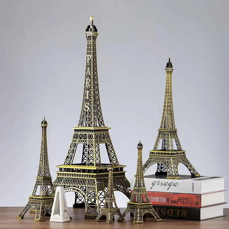 Sweet Paris Eiffeltoren Metalen Ambachten Set Glazen Kandelaar Decoratie Andere Home Decor 2023