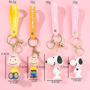 Vente en gros de porte-clés en PVC 3D, 18 styles, modèle dessin animé Charlie, série Snoopy, jouets poupées mystères - Product Image 2
