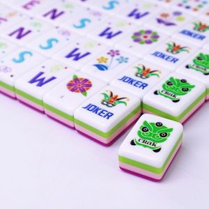 Fichas de Mahjong Americanas Personalizadas en Color Lila, Dominó Chino con Grabado, Acrílico Antidecoloración, Monograma Personalizado, <span class=keywords><strong>Efecto</strong></span> 3D, Moderno y Automático - Product Image 6