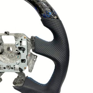 พวงมาลัยคาร์บอนไฟเบอร์สีน้ำเงินสำหรับ <span class=keywords><strong>Ford</strong></span> Xr6 Fg Mk2 พวงมาลัยสำหรับ Falcon FG FGX XR8 <span class=keywords><strong>Ford</strong></span> Falcon หุ้มหนังแบบเจาะรู - Product Image 2