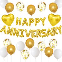 Kit de ballons guirlande Joyeux Anniversaire, ballons en feuille d'aluminium Rose Doré, décorations de fête de mariage, fournitures romantiques pour couple