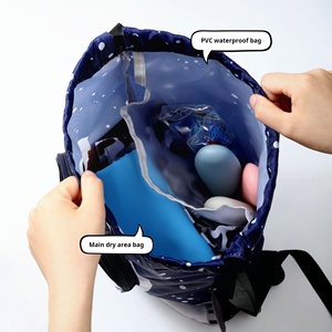 Bolsa de natación impermeable para niños, <span class=keywords><strong>mochila</strong></span> portátil con cordón de gran capacidad, diseño de dibujos animados, separación de ropa seca y húmeda - Product Image 3
