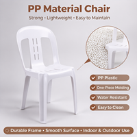 Chaises en plastique blanches empilables pour pique-nique en plein air, vente en gros