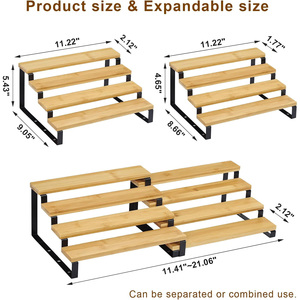 Ensemble personnalisé de 4 étagères extensibles pour épices, organisateur pour armoire de cuisine, comptoir, étagère - Product Image 2