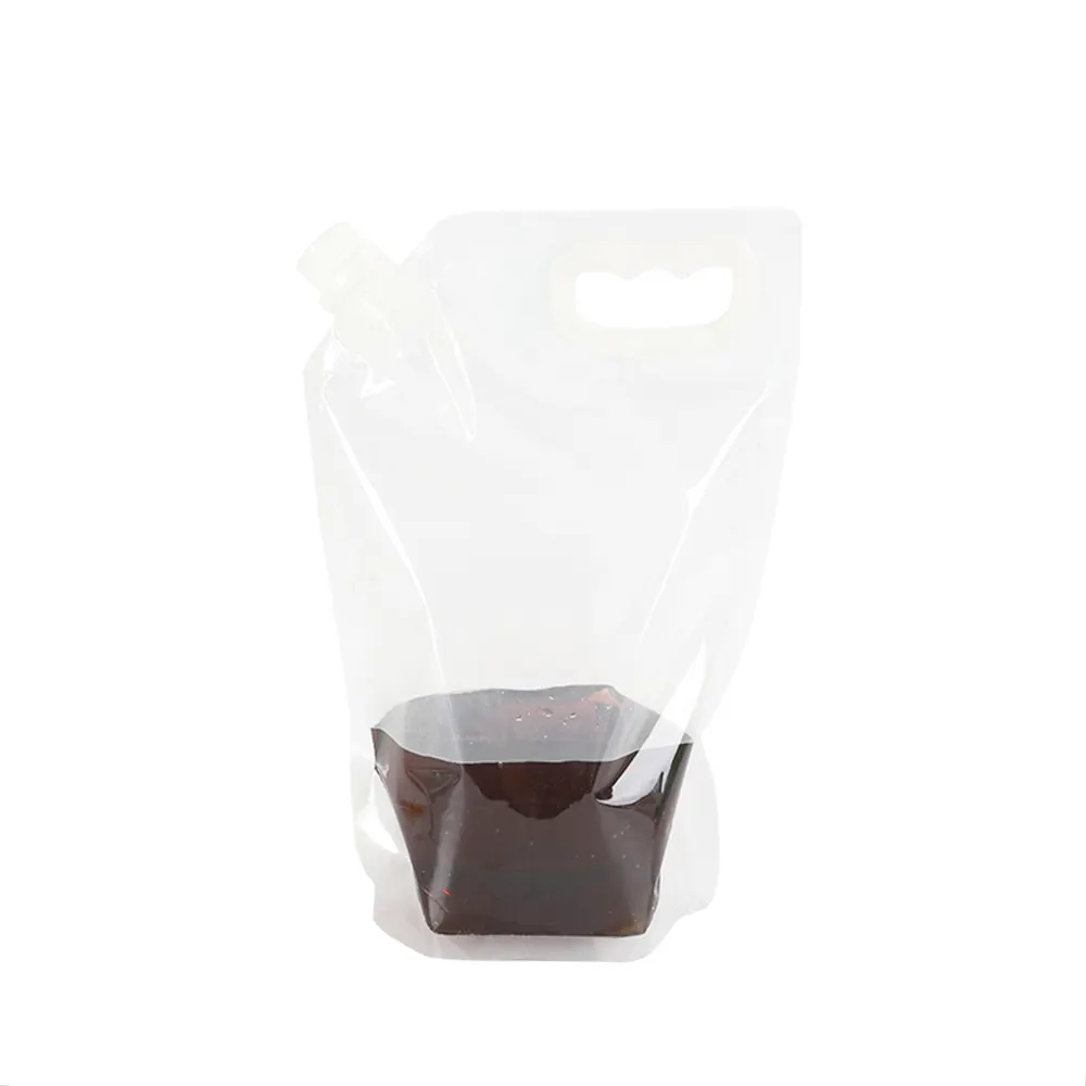 लकीटाइम अनुकूलित पारदर्शी खाद्य पेय पैकेज टोंटी और जिपर के साथ स्टैंड अप पैकेजिंग बैग पाउच