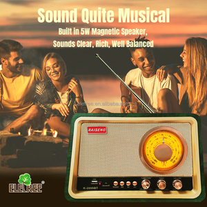 Eletree Xách Tay Retro Quay Điều Chỉnh Quay Quay Quay Không Dây <span class=keywords><strong>Streaming</strong></span> Stereo AM FM SW Đài Phát Thanh Với U Đĩa/TF Thẻ/AUX Âm Nhạc Máy Nghe Nhạc - Product Image 3