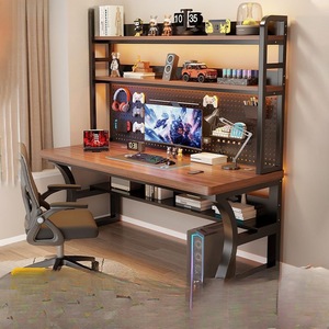 <span class=keywords><strong>Escritorio</strong></span> de Madera Maciza con Estantes Integrados, Mesa de Computadora para el Hogar, <span class=keywords><strong>Escritorio</strong></span> Combinado para Escribir, <span class=keywords><strong>Escritorio</strong></span> Gratuito para Estudiantes - Product Image 2