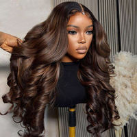Nouvelle Arrivée Perruque Bouclée Volumineuse Cheveux Humains Vietnamiens Bruts Alignés avec les Cuticules, Perruque HD Lace Sans Colle Double Drawn Effet Egg Roll Marron