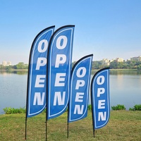Drapeau publicitaire promotionnel extérieur, drapeau swooper avec logo, bannière de plage volante personnalisée imprimée pour l'extérieur