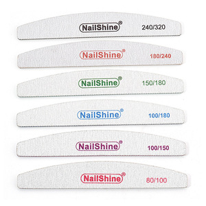 <span class=keywords><strong>Lime</strong></span> à ongles double face professionnelle, épaisse et résistante, en forme de demi-lune, pour manucure, avec papier de verre et fonction polissoir - Product Image 2