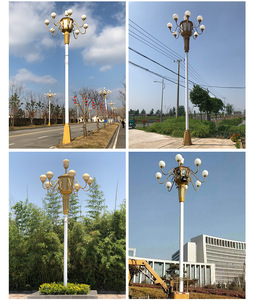 เสาโคมไฟสวนสแตนเลส LED แบบคลาสสิกสำหรับกลางแจ้งเสาไฟติดถนน50W ผลิตอย่างมืออาชีพ