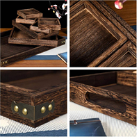 Plateau de service en bois amovible, plateau de rangement en bois multi-compartiments pour noix, bonbons et service à thé, plateau décoratif rustique pour la maison, la table et les fêtes
