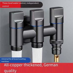 Hot Selling Three Outlet Automatic Grey Brass <strong>Bidet</strong> <strong>Valve</strong> for Bathroom Accessories &amp; Washing Machine <strong>Diverter</strong> Faucet - Product Image 2