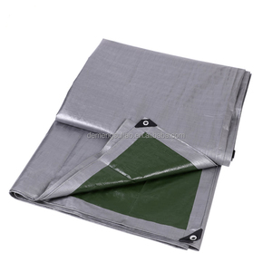 Bâche PE transparente imperméable 160 g/m² 6x8m vert-argent pour toiture, construction, échafaudage, bâtiment, entrepôt, abri - Product Image 2
